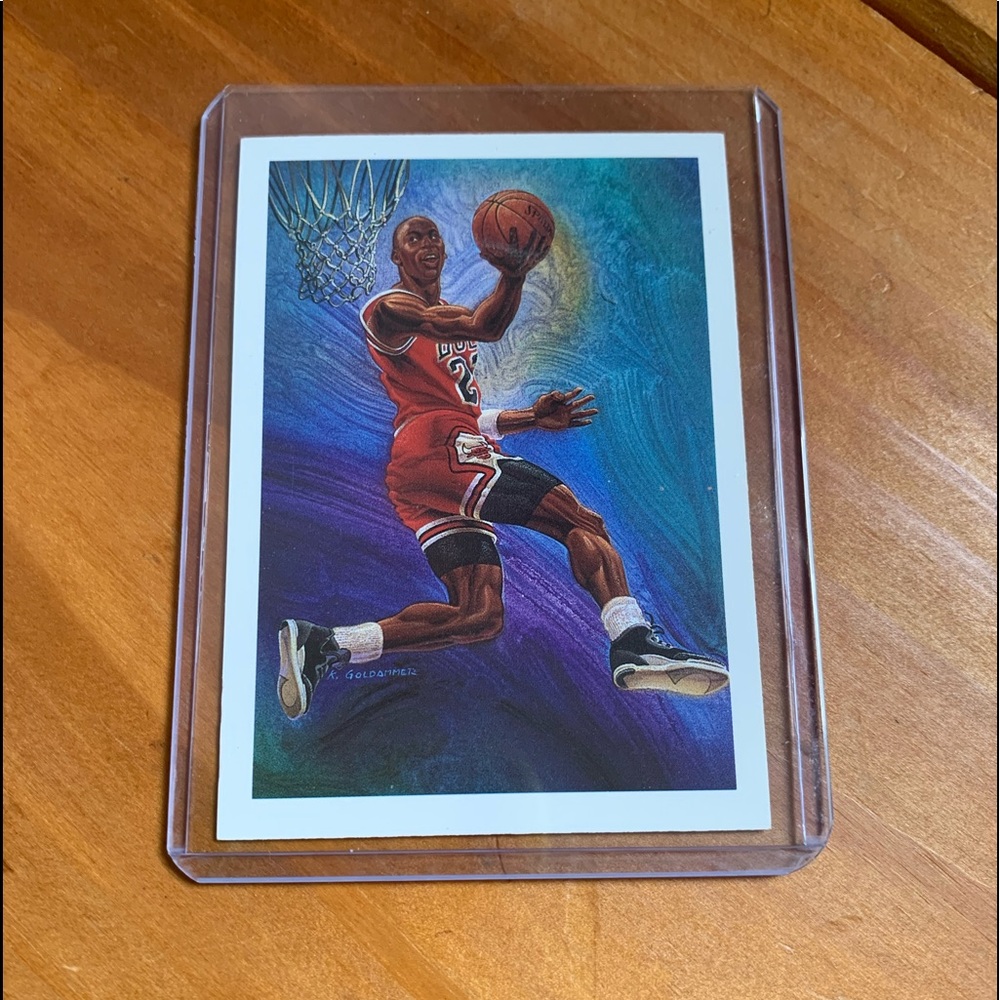 Michael Jordan rare iconic image art card 1990 nba hoops